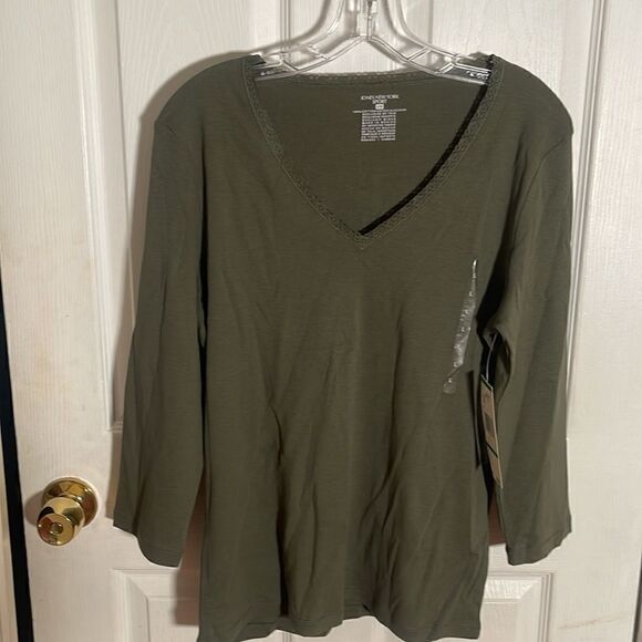 Jones of New York V Neck Long sleeve Pullover Top - Picture 1 of 3
